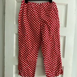 Vintage Red and White Checked Capri Pants